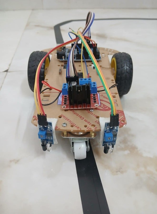 ROBOINNOVATION All-in-One 2WD DIY Robotics Kit ? Line Follower, Obstacle Avoiding, Remote Control, Voice Control & Light Following Robot with Online Guide - Image 4